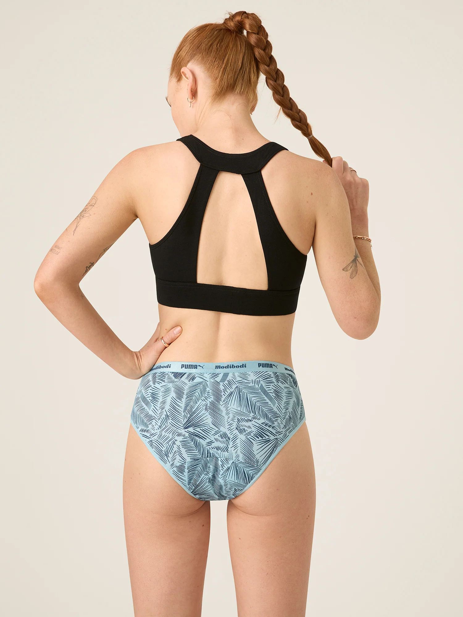 Puma X Modibodi Active Printed Classic Brief Moderate Palm Blue - Image 5