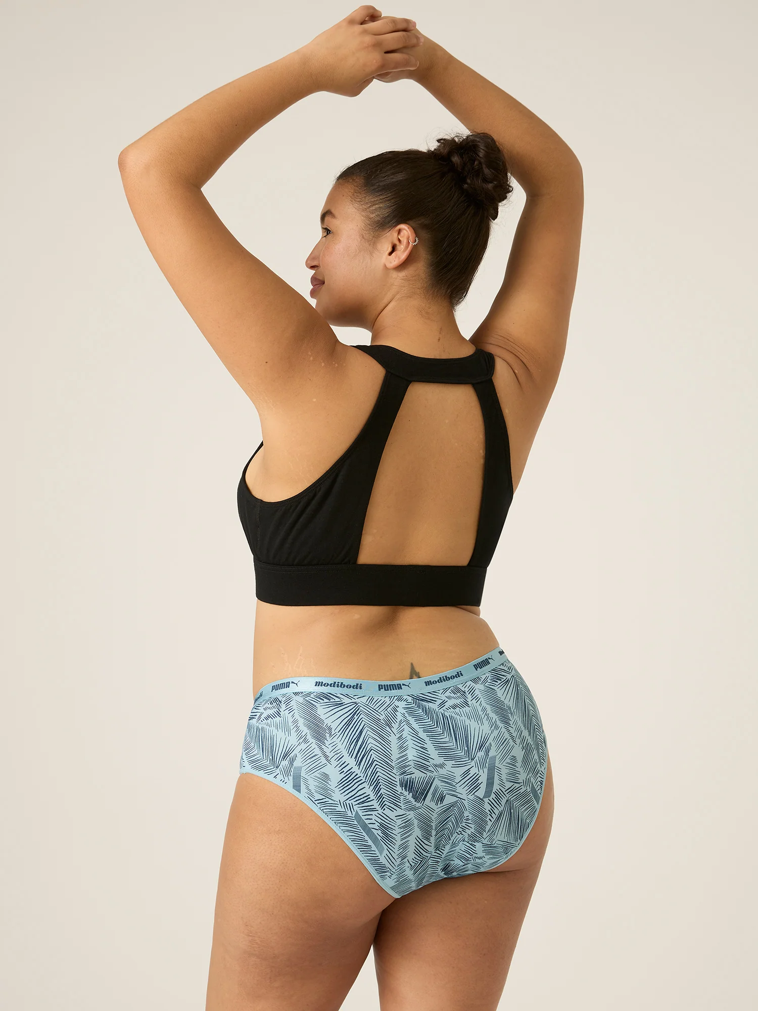 Puma X Modibodi Active Printed Classic Brief Moderate Palm Blue - Image 7