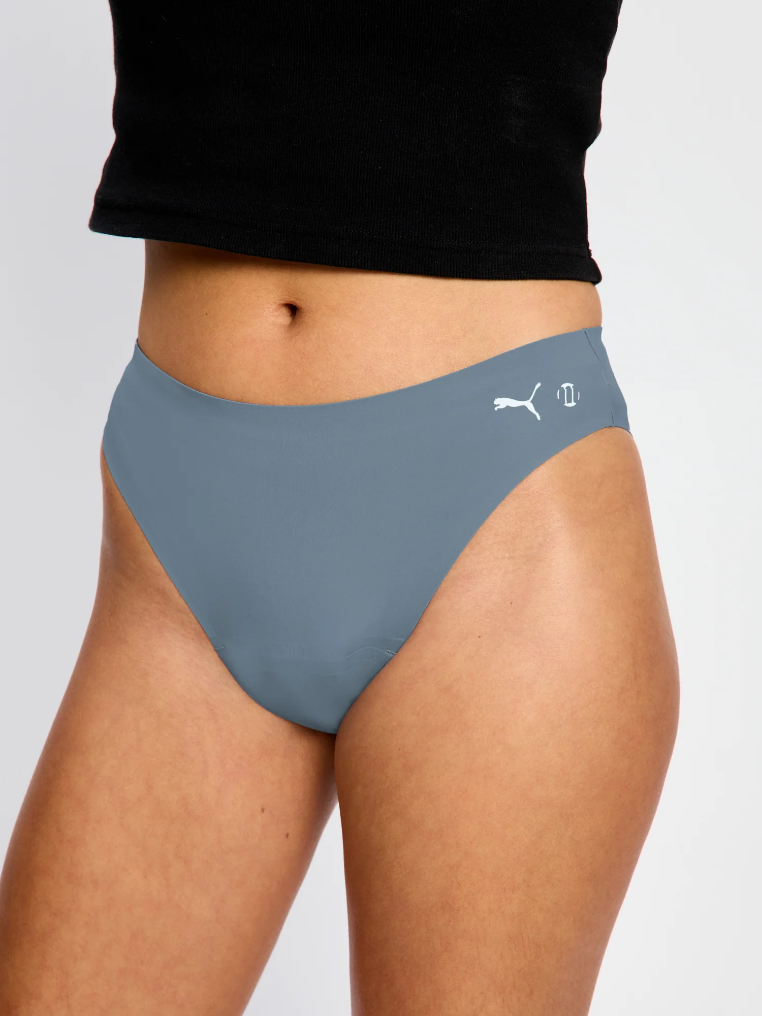 Puma X Modibodi Seamfree Active Hi-Leg Cheeky Moderate Native Blue - Image 4