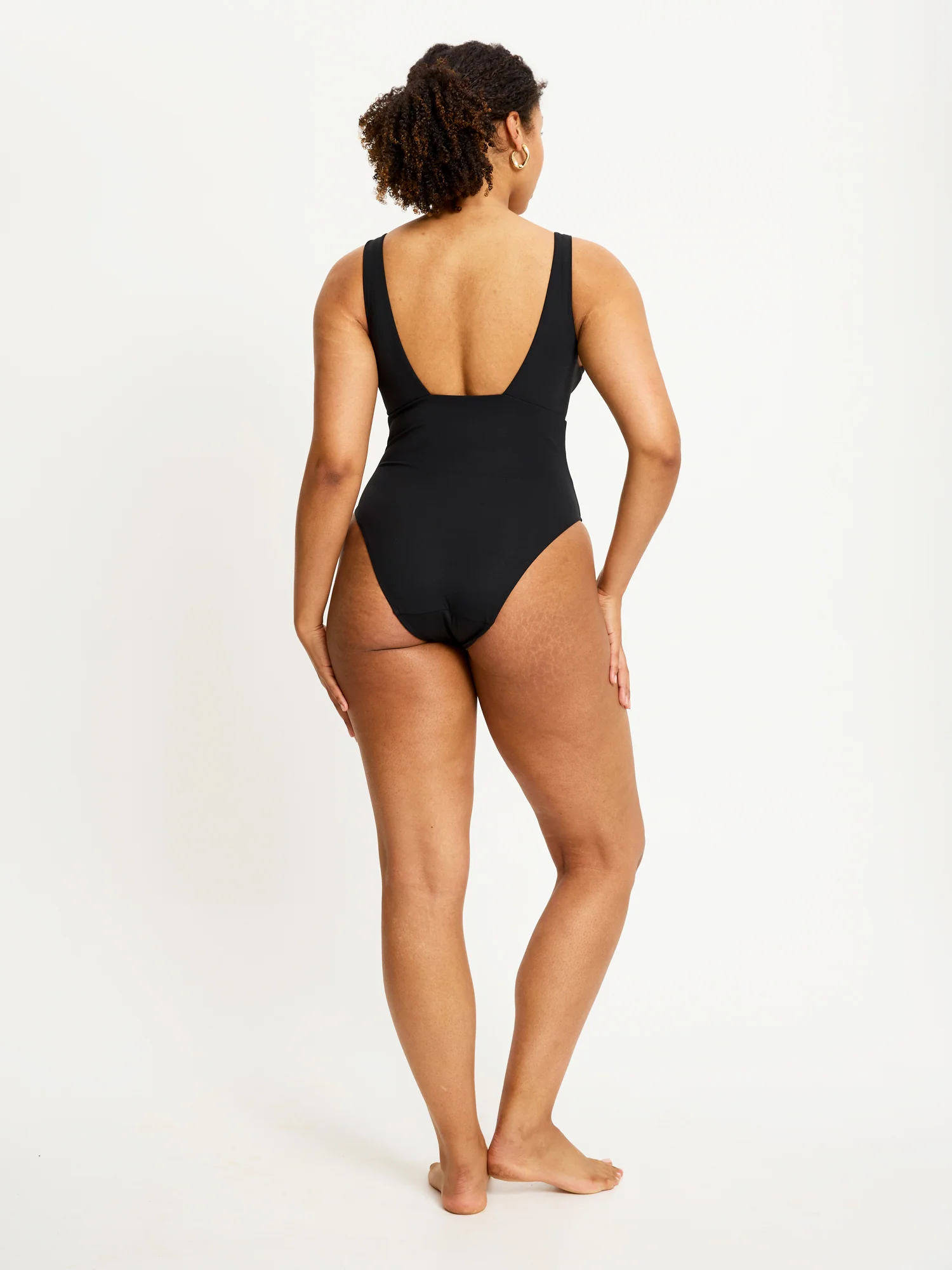 Swimwear V Plunge One Piece Light Black - Image 5