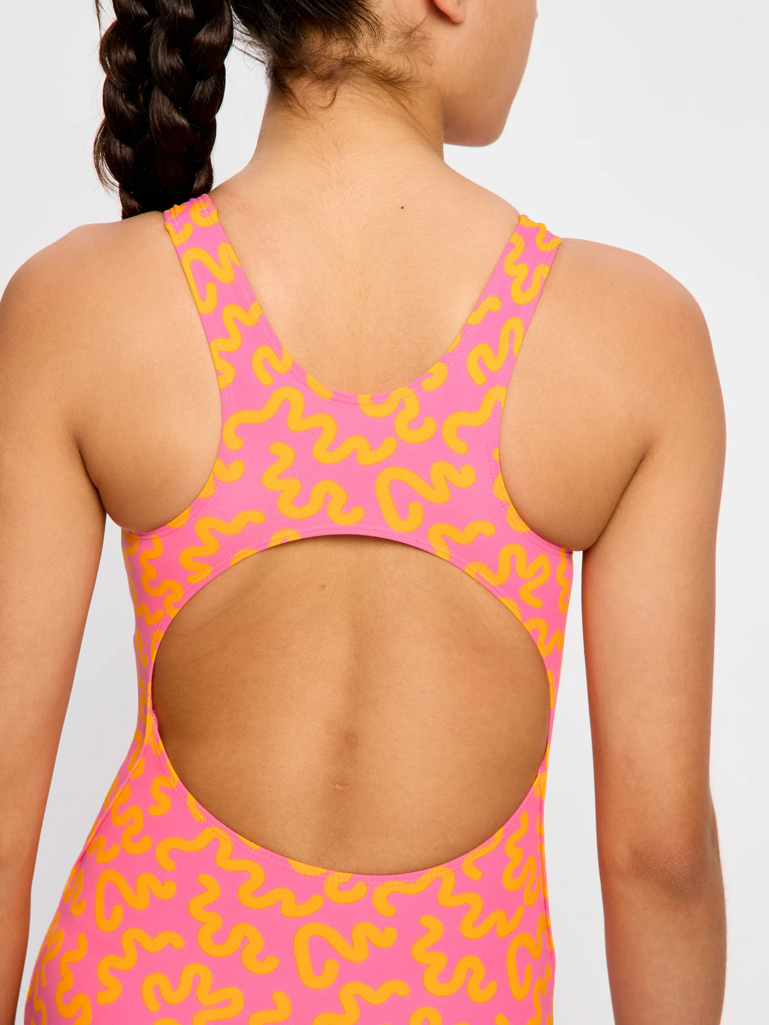 Teen Swimwear Racerback One Piece Light Wavy Pink - Image 3