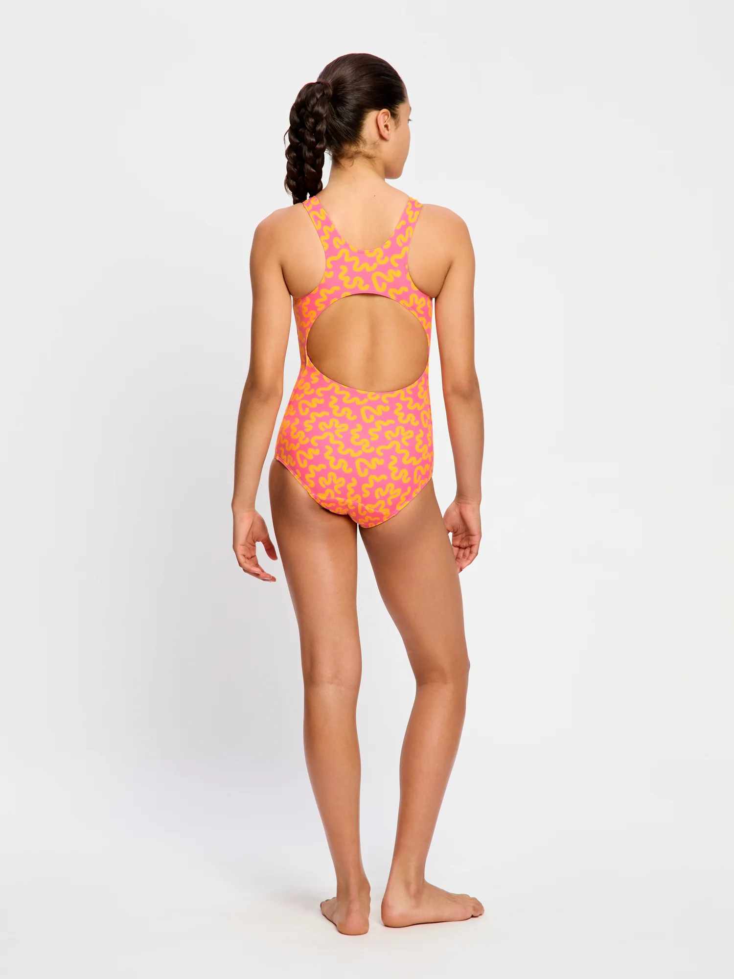 Teen Swimwear Racerback One Piece Light Wavy Pink - Image 4